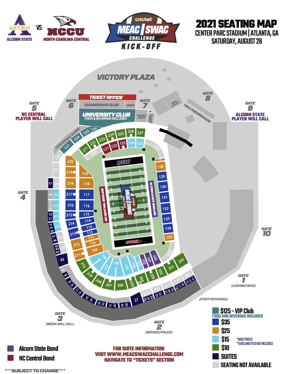 Seating Map - MEAC SWAC Challenge